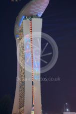 World © Octane Photographic Ltd. Formula 1 – Singapore Grand Prix - Marina Bay, Singapore. Friday 30th September 2022. Practice 2. Marina Bay Sands Hotel with F1 graphics.