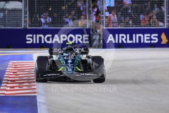 World © Octane Photographic Ltd. Formula 1 – Singapore Grand Prix - Marina Bay, Singapore. Friday 30th September 2022. Practice 2. Aston Martin Aramco Cognizant F1 Team AMR22 - Sebastian Vettel.