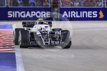 World © Octane Photographic Ltd. Formula 1 – Singapore Grand Prix - Marina Bay, Singapore. Friday 30th September 2022. Practice 2. Scuderia AlphaTauri AT03 - Yuki Tsunoda.