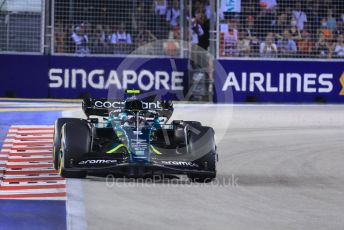 World © Octane Photographic Ltd. Formula 1 – Singapore Grand Prix - Marina Bay, Singapore. Friday 30th September 2022. Practice 2. Aston Martin Aramco Cognizant F1 Team AMR22 - Sebastian Vettel.