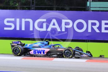 World © Octane Photographic Ltd. Formula 1 – Singapore Grand Prix - Marina Bay, Singapore. Friday 30th September 2022. Practice 2. BWT Alpine F1 Team A522 - Esteban Ocon.