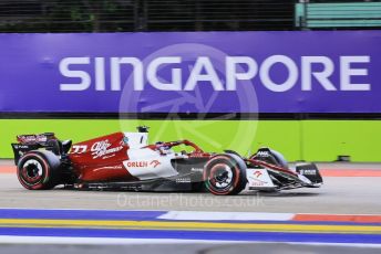 World © Octane Photographic Ltd. Formula 1 – Singapore Grand Prix - Marina Bay, Singapore. Friday 30th September 2022. Practice 2. Alfa Romeo F1 Team Orlen C42 - Valtteri Bottas.