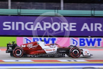 World © Octane Photographic Ltd. Formula 1 – Singapore Grand Prix - Marina Bay, Singapore. Friday 30th September 2022. Practice 2. Alfa Romeo F1 Team Orlen C42 - Guanyu Zhou.