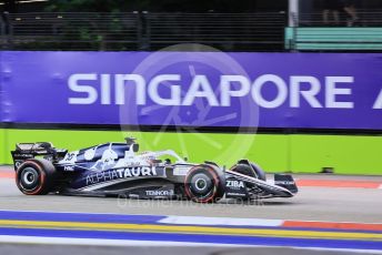 World © Octane Photographic Ltd. Formula 1 – Singapore Grand Prix - Marina Bay, Singapore. Friday 30th September 2022. Practice 2. Scuderia AlphaTauri AT03 - Pierre Gasly.