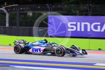 World © Octane Photographic Ltd. Formula 1 – Singapore Grand Prix - Marina Bay, Singapore. Friday 30th September 2022. Practice 2. BWT Alpine F1 Team A522 - Esteban Ocon.