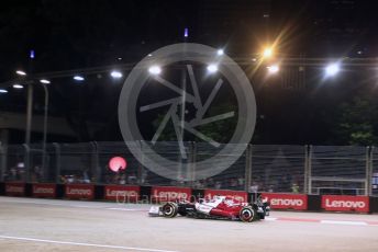 World © Octane Photographic Ltd. Formula 1 – Singapore Grand Prix - Marina Bay, Singapore. Friday 30th September 2022. Practice 2. Alfa Romeo F1 Team Orlen C42 - Valtteri Bottas.