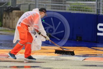 World © Octane Photographic Ltd. Formula 1 – Singapore Grand Prix - Marina Bay, Singapore. Saturday 1st October 2022. Practice 3. Water clearing on track.