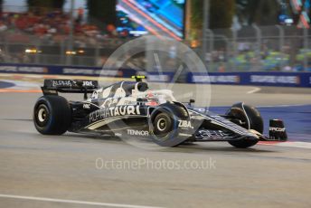 World © Octane Photographic Ltd. Formula 1 – Singapore Grand Prix - Marina Bay, Singapore. Saturday 1st October 2022. Practice 3. Scuderia AlphaTauri AT03 - Yuki Tsunoda.