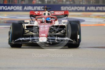 World © Octane Photographic Ltd. Formula 1 – Singapore Grand Prix - Marina Bay, Singapore. Saturday 1st October 2022. Practice 3. Alfa Romeo F1 Team Orlen C42 - Valtteri Bottas.