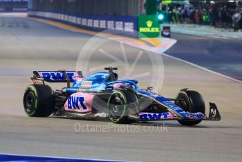 World © Octane Photographic Ltd. Formula 1 – Singapore Grand Prix - Marina Bay, Singapore. Saturday 1st October 2022. Practice 3. BWT Alpine F1 Team A522 - Fernando Alonso.