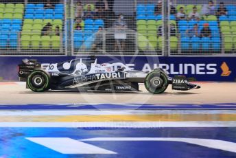 World © Octane Photographic Ltd. Formula 1 – Singapore Grand Prix - Marina Bay, Singapore. Saturday 1st October 2022. Practice 3. Scuderia AlphaTauri AT03 - Pierre Gasly.