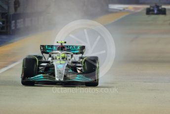 World © Octane Photographic Ltd. Formula 1 – Singapore Grand Prix - Marina Bay, Singapore. Saturday 1st October 2022. Practice 3. Mercedes-AMG Petronas F1 Team F1 W13 - Lewis Hamilton and Williams Racing FW44 - Alex Albon.