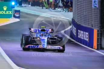 World © Octane Photographic Ltd. Formula 1 – Singapore Grand Prix - Marina Bay, Singapore. Saturday 1st October 2022. Qualifying. BWT Alpine F1 Team A522 - Esteban Ocon.