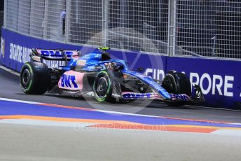 World © Octane Photographic Ltd. Formula 1 – Singapore Grand Prix - Marina Bay, Singapore. Saturday 1st October 2022. Qualifying. BWT Alpine F1 Team A522 - Esteban Ocon.
