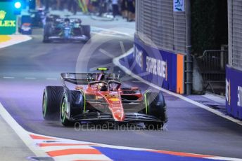 World © Octane Photographic Ltd. Formula 1 – Singapore Grand Prix - Marina Bay, Singapore. Saturday 1st October 2022. Qualifying. Scuderia Ferrari F1-75 - Carlos Sainz.