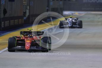 World © Octane Photographic Ltd. Formula 1 – Singapore Grand Prix - Marina Bay, Singapore. Saturday 1st October 2022. Qualifying. Scuderia Ferrari F1-75 - Carlos Sainz.