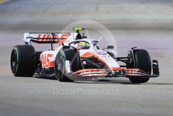 World © Octane Photographic Ltd. Formula 1 – Singapore Grand Prix - Marina Bay, Singapore. Saturday 1st October 2022. Qualifying. Haas F1 Team VF-22 - Mick Schumacher.