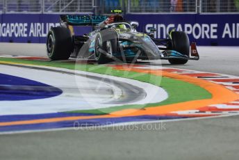 World © Octane Photographic Ltd. Formula 1 – Singapore Grand Prix - Marina Bay, Singapore. Saturday 1st October 2022. Qualifying. Mercedes-AMG Petronas F1 Team F1 W13 - Lewis Hamilton.