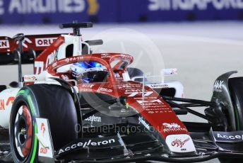 World © Octane Photographic Ltd. Formula 1 – Singapore Grand Prix - Marina Bay, Singapore. Saturday 1st October 2022. Qualifying. Alfa Romeo F1 Team Orlen C42 - Valtteri Bottas.
