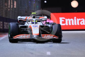 World © Octane Photographic Ltd. Formula 1 – Singapore Grand Prix - Marina Bay, Singapore. Saturday 1st October 2022. Qualifying. Haas F1 Team VF-22 - Mick Schumacher.