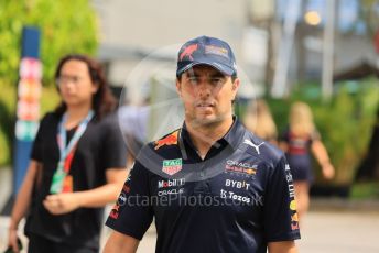 World © Octane Photographic Ltd. Formula 1 – Singapore Grand Prix - Marina Bay, Singapore. Saturday 1st October 2022. Paddock. Oracle Red Bull Racing RB18 – Sergio Perez.