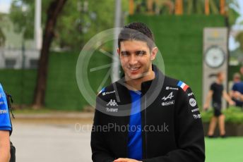 World © Octane Photographic Ltd. Formula 1 – Singapore Grand Prix - Marina Bay, Singapore. Saturday 1st October 2022. Paddock. BWT Alpine F1 Team A522 - Esteban Ocon.