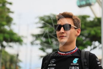 World © Octane Photographic Ltd. Formula 1 – Singapore Grand Prix - Marina Bay, Singapore. Saturday 1st October 2022. Paddock. Mercedes-AMG Petronas F1 Team F1 W13 - George Russell.