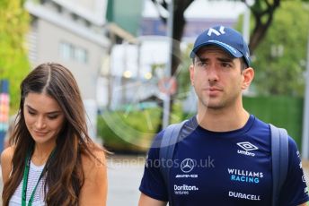 World © Octane Photographic Ltd. Formula 1 – Singapore Grand Prix - Marina Bay, Singapore. Saturday 1st October 2022. Paddock. Williams Racing FW44 - Nicholas Latifi and girlfriend Sandra Dziwiszek.