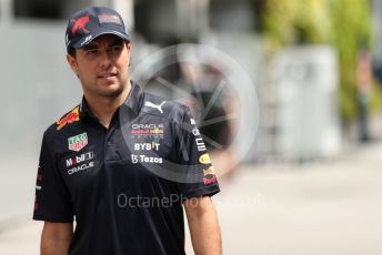 World © Octane Photographic Ltd. Formula 1 – Singapore Grand Prix - Marina Bay, Singapore. Saturday 1st October 2022. Paddock. Oracle Red Bull Racing RB18 – Sergio Perez.