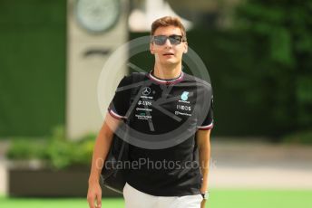 World © Octane Photographic Ltd. Formula 1 – Singapore Grand Prix - Marina Bay, Singapore. Sunday 2nd October 2022. Arrivals. Mercedes-AMG Petronas F1 Team F1 W13 - George Russell.