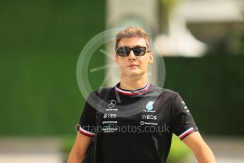 World © Octane Photographic Ltd. Formula 1 – Singapore Grand Prix - Marina Bay, Singapore. Sunday 2nd October 2022. Arrivals. Mercedes-AMG Petronas F1 Team F1 W13 - George Russell.