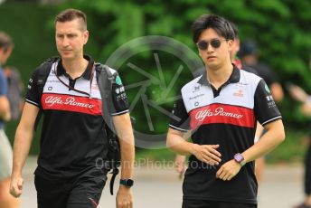 World © Octane Photographic Ltd. Formula 1 – Singapore Grand Prix - Marina Bay, Singapore. Sunday 2nd October 2022. Arrivals. Alfa Romeo F1 Team Orlen C42 - Guanyu Zhou.