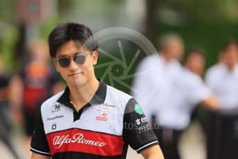 World © Octane Photographic Ltd. Formula 1 – Singapore Grand Prix - Marina Bay, Singapore. Sunday 2nd October 2022. Arrivals. Alfa Romeo F1 Team Orlen C42 - Guanyu Zhou.