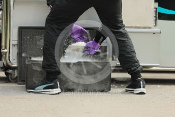 World © Octane Photographic Ltd. Formula 1 – Singapore Grand Prix - Marina Bay, Singapore. Sunday 2nd October 2022. Arrivals. Mercedes-AMG Petronas F1 Team Dry ice for cooling