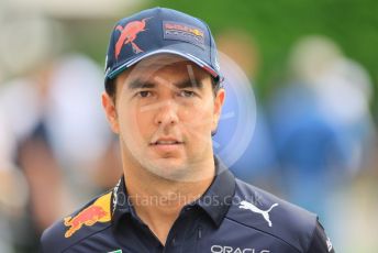 World © Octane Photographic Ltd. Formula 1 – Singapore Grand Prix - Marina Bay, Singapore. Sunday 2nd October 2022. Arrivals. Oracle Red Bull Racing RB18 – Sergio Perez.