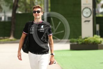 World © Octane Photographic Ltd. Formula 1 – Singapore Grand Prix - Marina Bay, Singapore. Sunday 2nd October 2022. Arrivals. Mercedes-AMG Petronas F1 Team F1 W13 - George Russell.