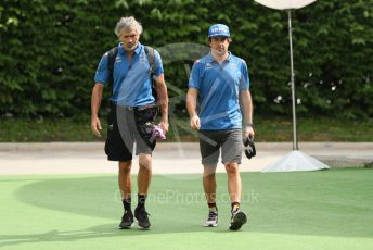 World © Octane Photographic Ltd. Formula 1 – Singapore Grand Prix - Marina Bay, Singapore. Sunday 2nd October 2022. Arrivals. BWT Alpine F1 Team A522 - Fernando Alonso.