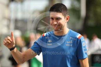 World © Octane Photographic Ltd. Formula 1 – Singapore Grand Prix - Marina Bay, Singapore. Sunday 2nd October 2022. Arrivals. BWT Alpine F1 Team A522 - Esteban Ocon.