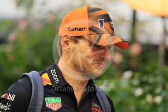 World © Octane Photographic Ltd. Formula 1 – Singapore Grand Prix - Marina Bay, Singapore. Thursday 29th September 2022. Arrivals. Oracle Red Bull Racing RB18 – Max Verstappen.