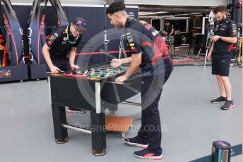 World © Octane Photographic Ltd. Formula 1 – Singapore Grand Prix - Marina Bay, Singapore. Thursday 29th September 2022. Pitlane. Oracle Red Bull Racing table football set up in the pitlane.