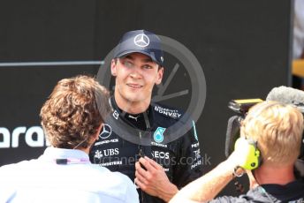 World © Octane Photographic Ltd. Formula 1 – Spanish Grand Prix - Circuit de Barcelona-Catalunya. Sunday 22nd May 2022 Parc Ferme. Mercedes-AMG Petronas F1 Team F1 W13 - George Russell.