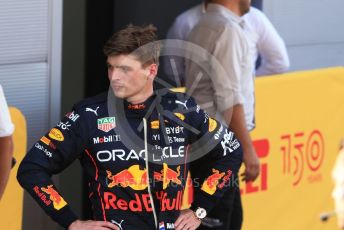 World © Octane Photographic Ltd. Formula 1 – Spanish Grand Prix - Circuit de Barcelona-Catalunya. Sunday 22nd May 2022 Parc Ferme. Oracle Red Bull Racing RB18 – Max Verstappen.