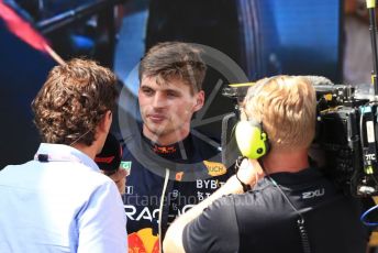 World © Octane Photographic Ltd. Formula 1 – Spanish Grand Prix - Circuit de Barcelona-Catalunya. Sunday 22nd May 2022 Parc Ferme. Oracle Red Bull Racing RB18 – Max Verstappen.