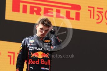 World © Octane Photographic Ltd. Formula 1 – Spanish Grand Prix - Circuit de Barcelona-Catalunya. Sunday 22nd May 2022 Podium. Oracle Red Bull Racing RB18 – Max Verstappen.