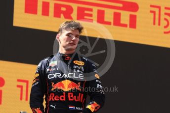 World © Octane Photographic Ltd. Formula 1 – Spanish Grand Prix - Circuit de Barcelona-Catalunya. Sunday 22nd May 2022 Podium. Oracle Red Bull Racing RB18 – Max Verstappen.