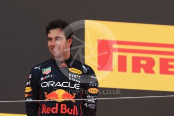 World © Octane Photographic Ltd. Formula 1 – Spanish Grand Prix - Circuit de Barcelona-Catalunya. Sunday 22nd May 2022 Podium. Oracle Red Bull Racing RB18 – Sergio Perez.