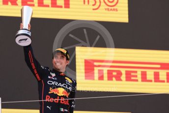 World © Octane Photographic Ltd. Formula 1 – Spanish Grand Prix - Circuit de Barcelona-Catalunya. Sunday 22nd May 2022 Podium. Oracle Red Bull Racing RB18 – Sergio Perez.