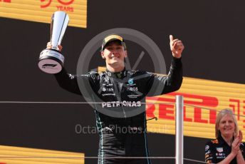 World © Octane Photographic Ltd. Formula 1 – Spanish Grand Prix - Circuit de Barcelona-Catalunya. Sunday 22nd May 2022 Podium. Mercedes-AMG Petronas F1 Team F1 W13 - George Russell.