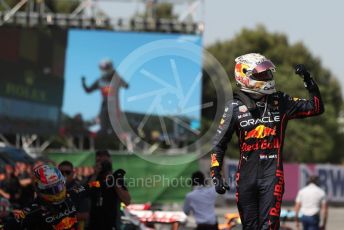 World © Octane Photographic Ltd. Formula 1 – Spanish Grand Prix - Circuit de Barcelona-Catalunya. Sunday 22nd May 2022 Parc Ferme. Oracle Red Bull Racing RB18 – Max Verstappen.