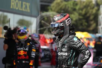 World © Octane Photographic Ltd. Formula 1 – Spanish Grand Prix - Circuit de Barcelona-Catalunya. Sunday 22nd May 2022 Parc Ferme. Mercedes-AMG Petronas F1 Team F1 W13 - George Russell.